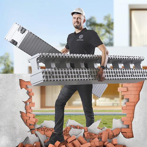 izodom innowacyjna technologia klocek niszczy cegle