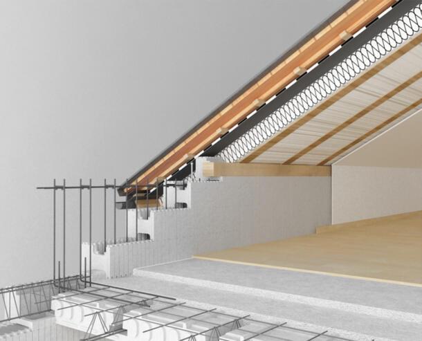 izodom plyta dachowa polaczenie ze sciana