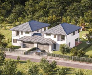 izodom projekt domy blizniaki z garazem
